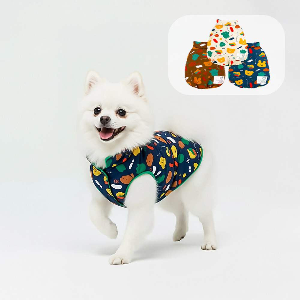 레토 강아지 패딩 양면 겨울옷 초경량 후리스