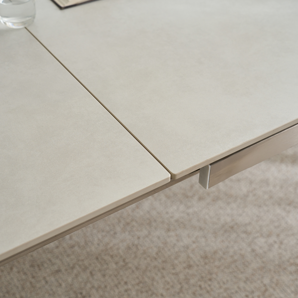 NOON 모어 직각 화이트 세라믹 확장형 6인용 포세린 식탁 1400,1800