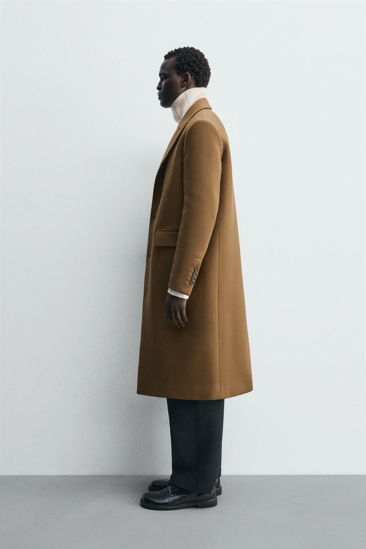 자라 클래식 울블렌드 싱글코트 브라운 6808/250 CAMEL - 상세 이미지 5
