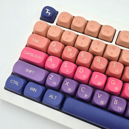 한글키캡 로즈퍼플 조약돌 그라데이션 MOA 풀배열 키보드 키캡 스마일준