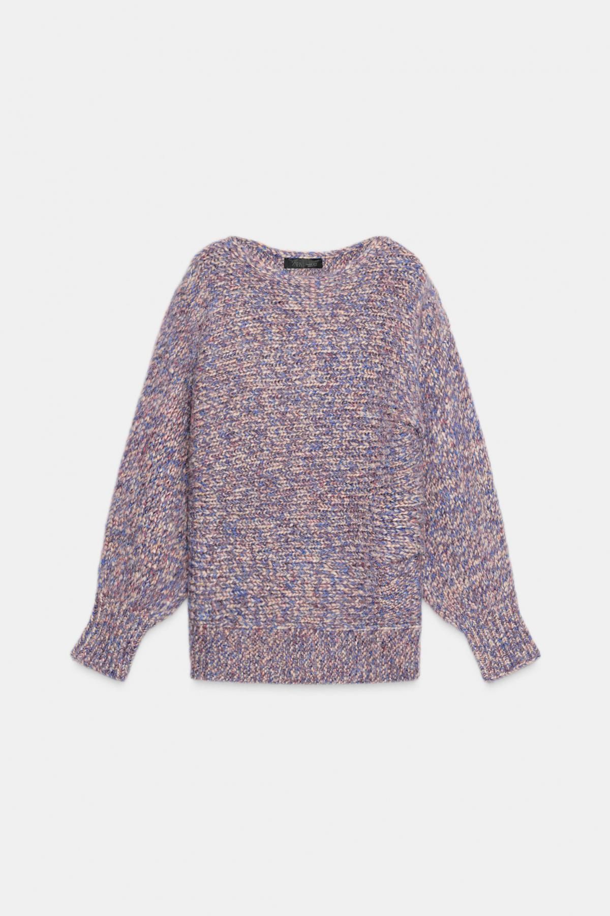 자라 오버핏 멀티컬러 니트 스웨터 3859/103 LILAC - 메인 이미지