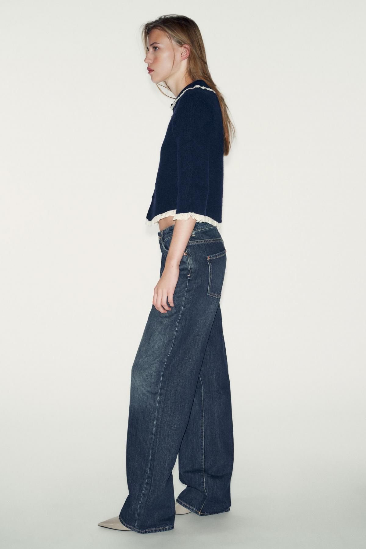 자라 레이스 피터팬카라 가디건 9598/226 NAVY BLUE - 상세 이미지 4