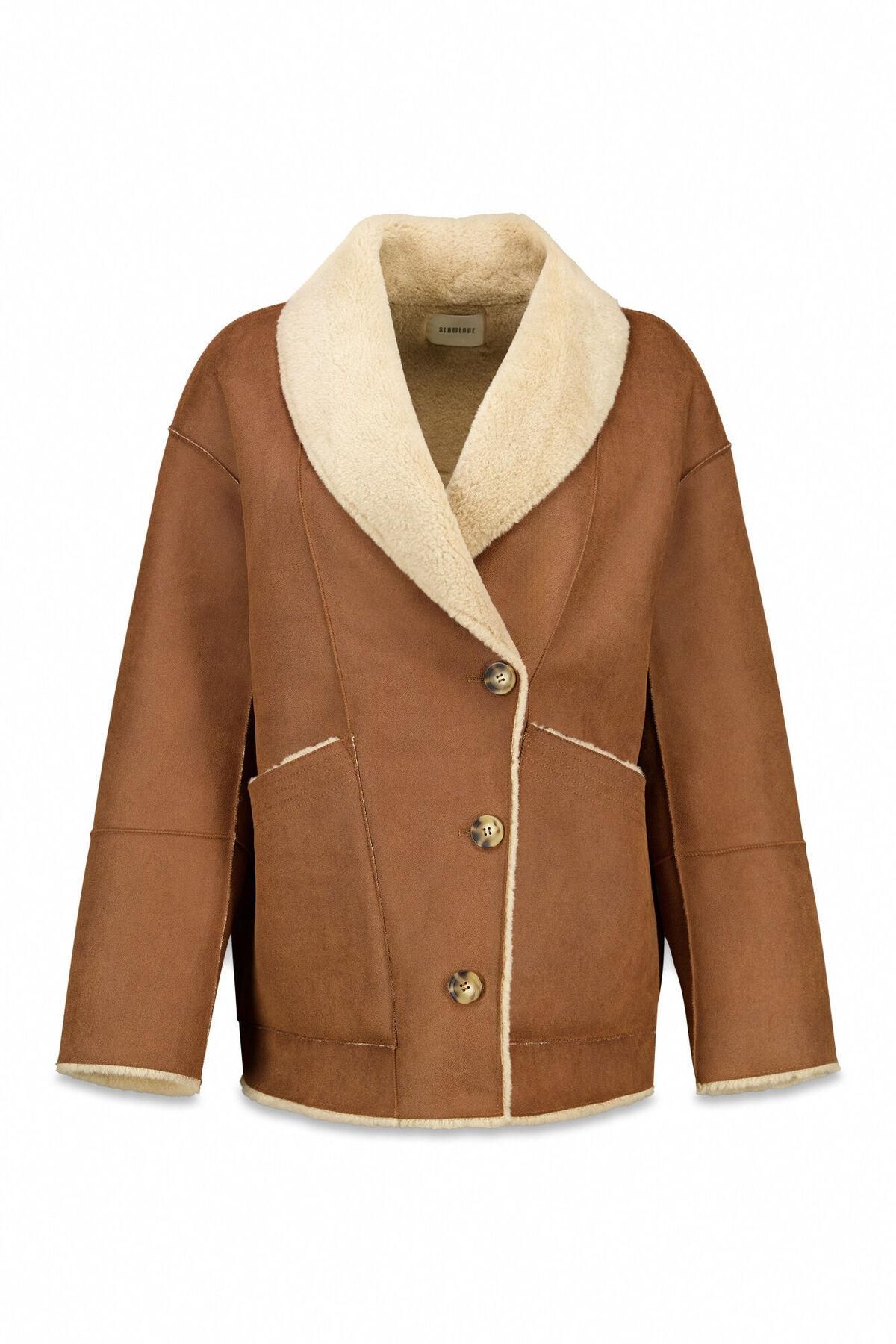 슬로우러브 리버서블 무스탕 숏코트 6432515 BEIGE - 상품 이미지