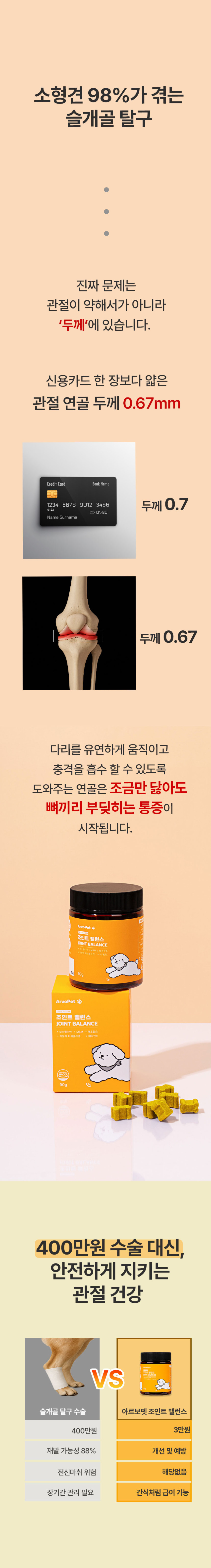 아르보펫 강아지 관절 영양제 프리미엄 조인트 밸런스 70개입 관절건강, 90g, 3개 판매처 상세 정보 이미지 4