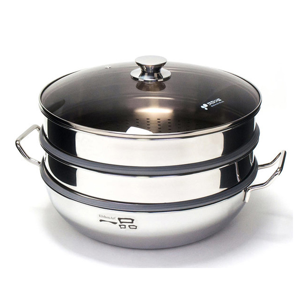 키친아트 통3중 찜냄비 스텐304 인덕션 찜기 찜솥 20cm 이미지 7