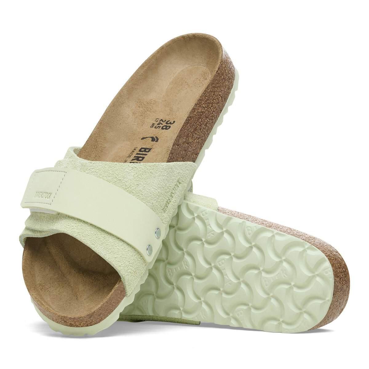 버켄스탁 오이타 스웨이드 벨크로 스트랩 샌들 라임 1026482 FADED LIME - 상세 이미지 4