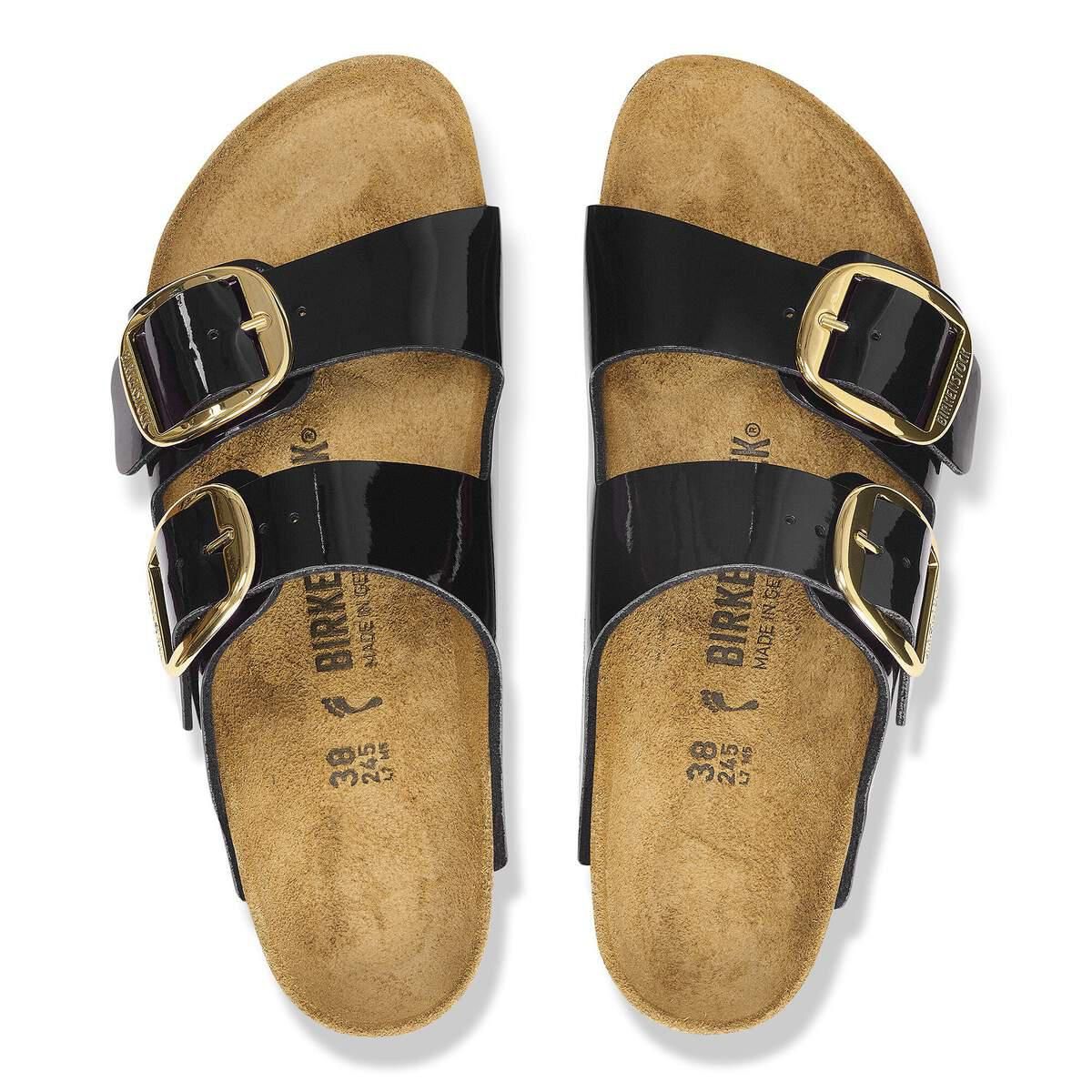 버켄스탁 애리조나 빅 버클 버코 플로어 페이턴트 샌들 1027903/1027918 PATENT BLACK/GOLD - 상세 이미지 3