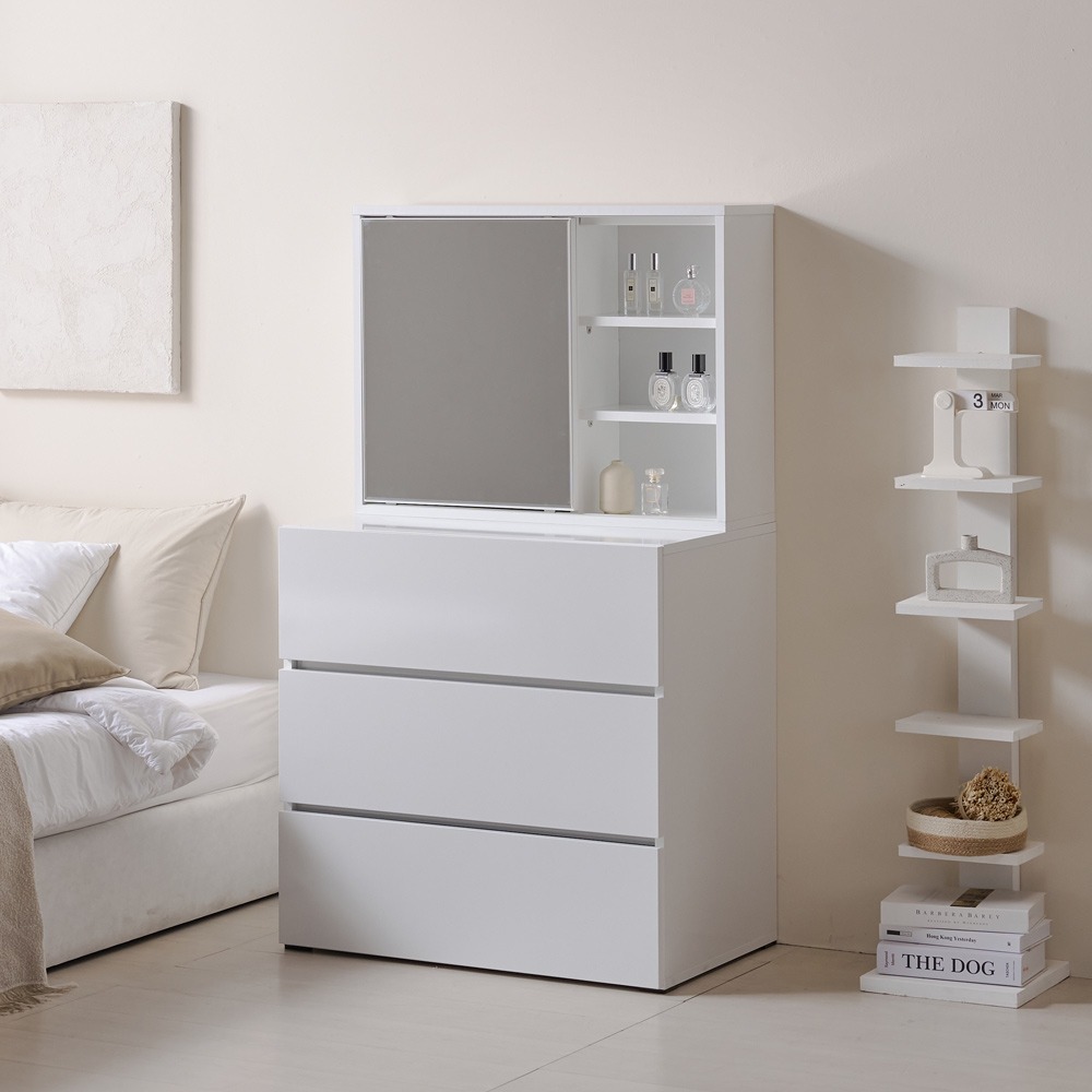 까사홈 모던 코지  서랍장+거울 화장대 800