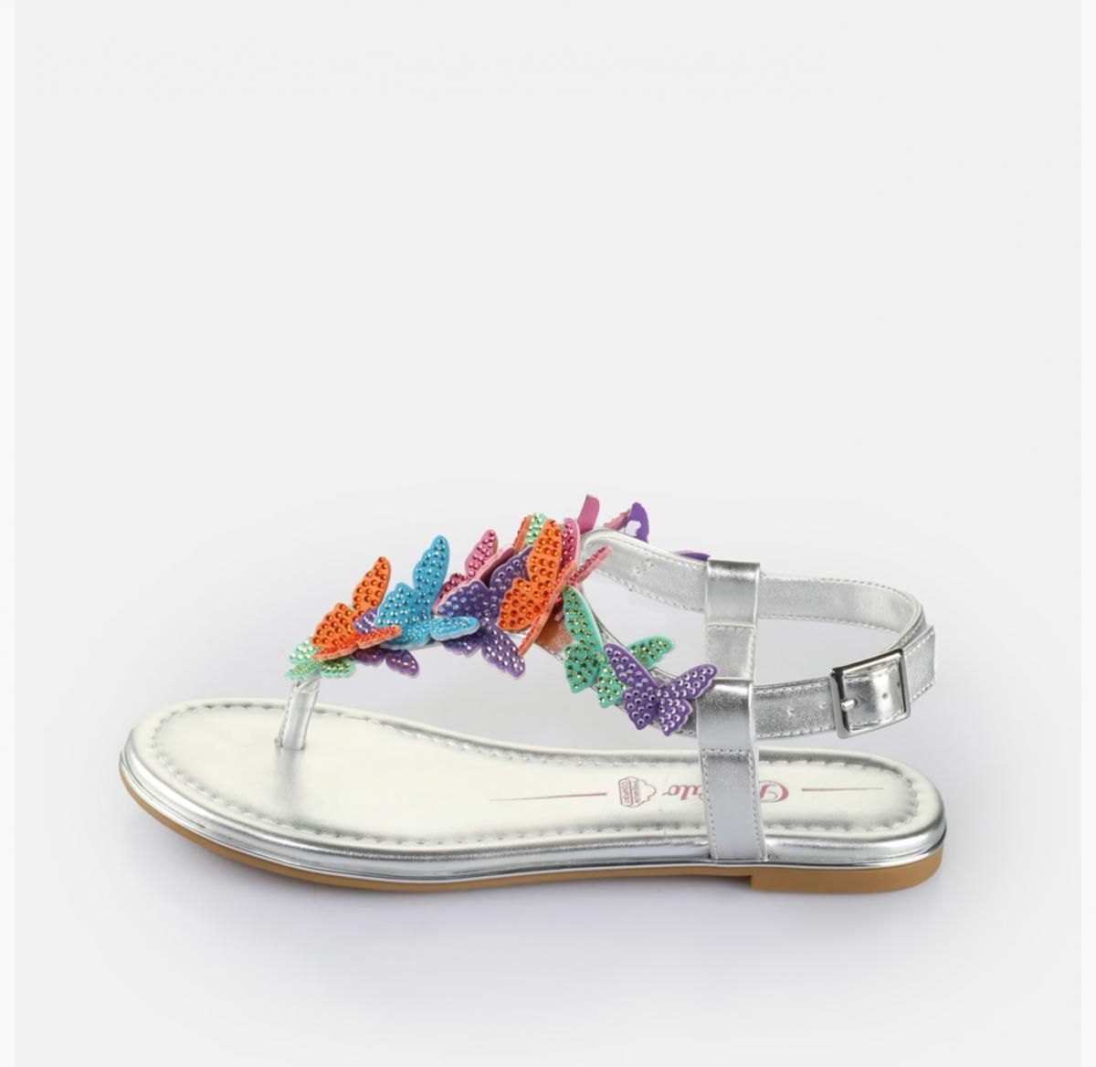 버팔로 멀티컬러 버터플라이 글램 스트랩 샌들 실버 02385770 SILBER/MULTICOLOR - 상품 이미지