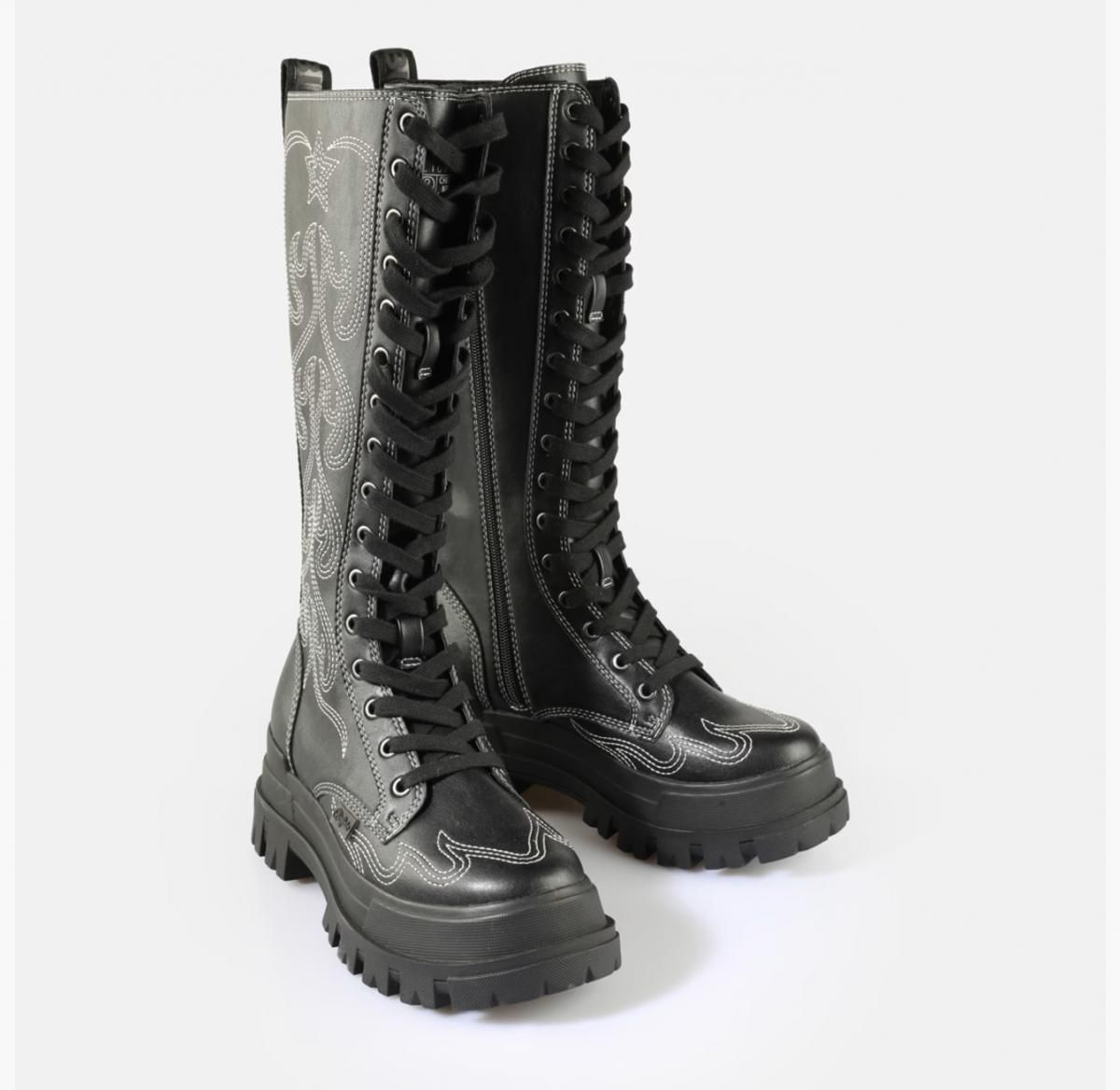 버팔로 웨스턴 테크니컬 롱 레이스업 부츠 02386088 WEISS/SCHWARZ - 상세 이미지 3