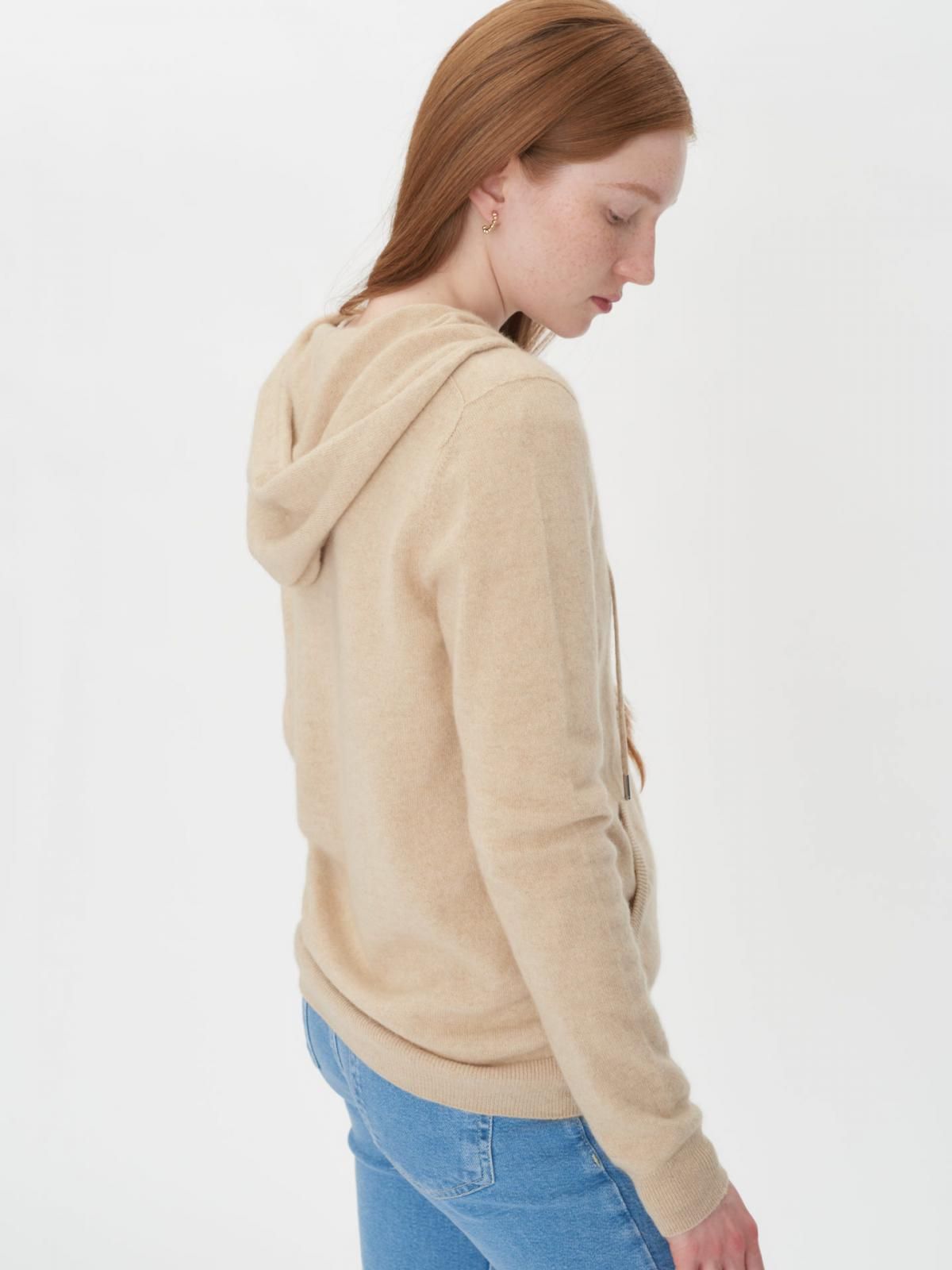 고비캐시미어 프리미엄 내추럴 캐시미어 집업 후드티 KW120379-0002S0000-002E BEIGE - 상세 이미지 2
