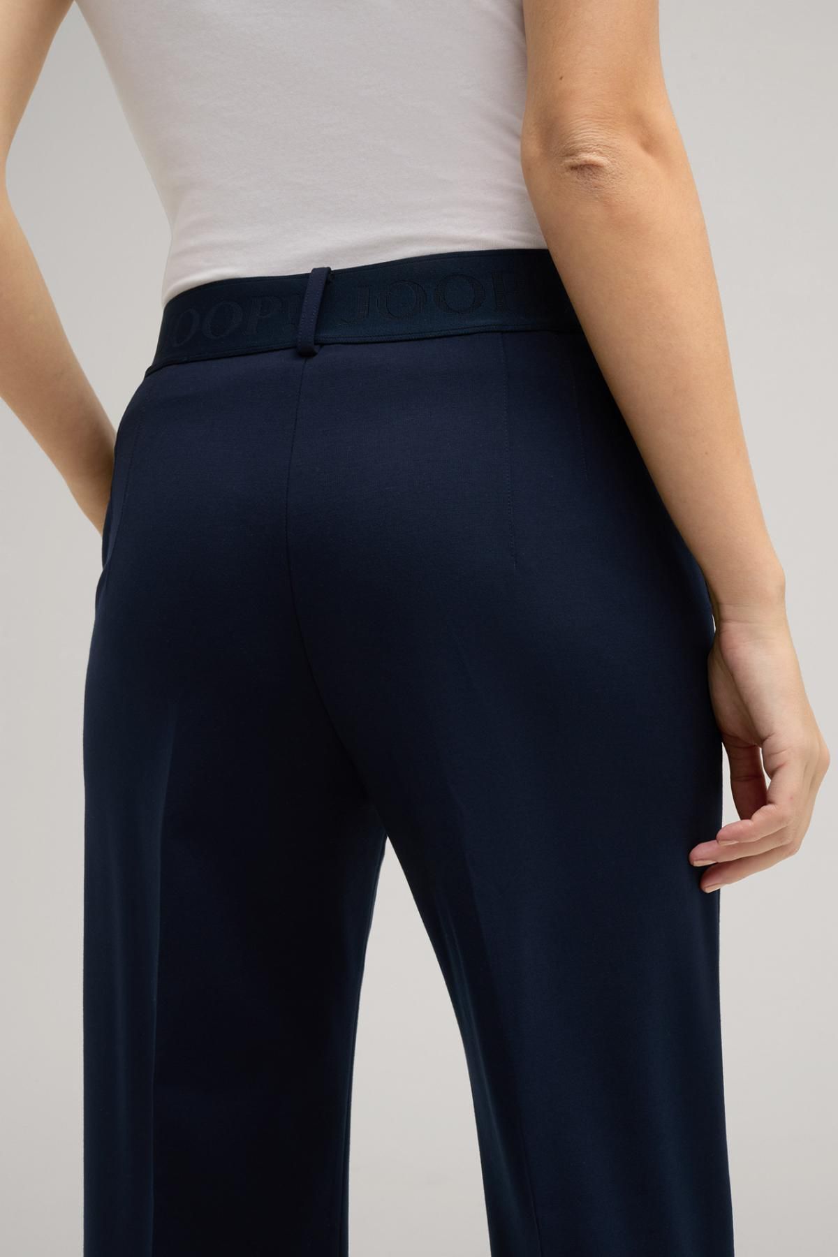 윱 스트레치 네이비 슬랙스 팬츠 30045476-10019158-405 NAVY - 상세 이미지 4