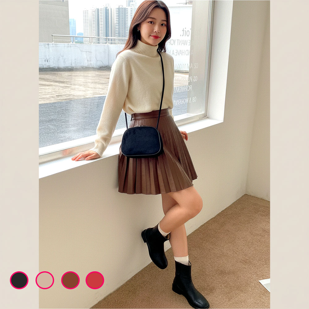 스웨이드 가방 가죽 브라운 스웨이드 숄더백 여성 미니 숄더백 - 상품 이미지