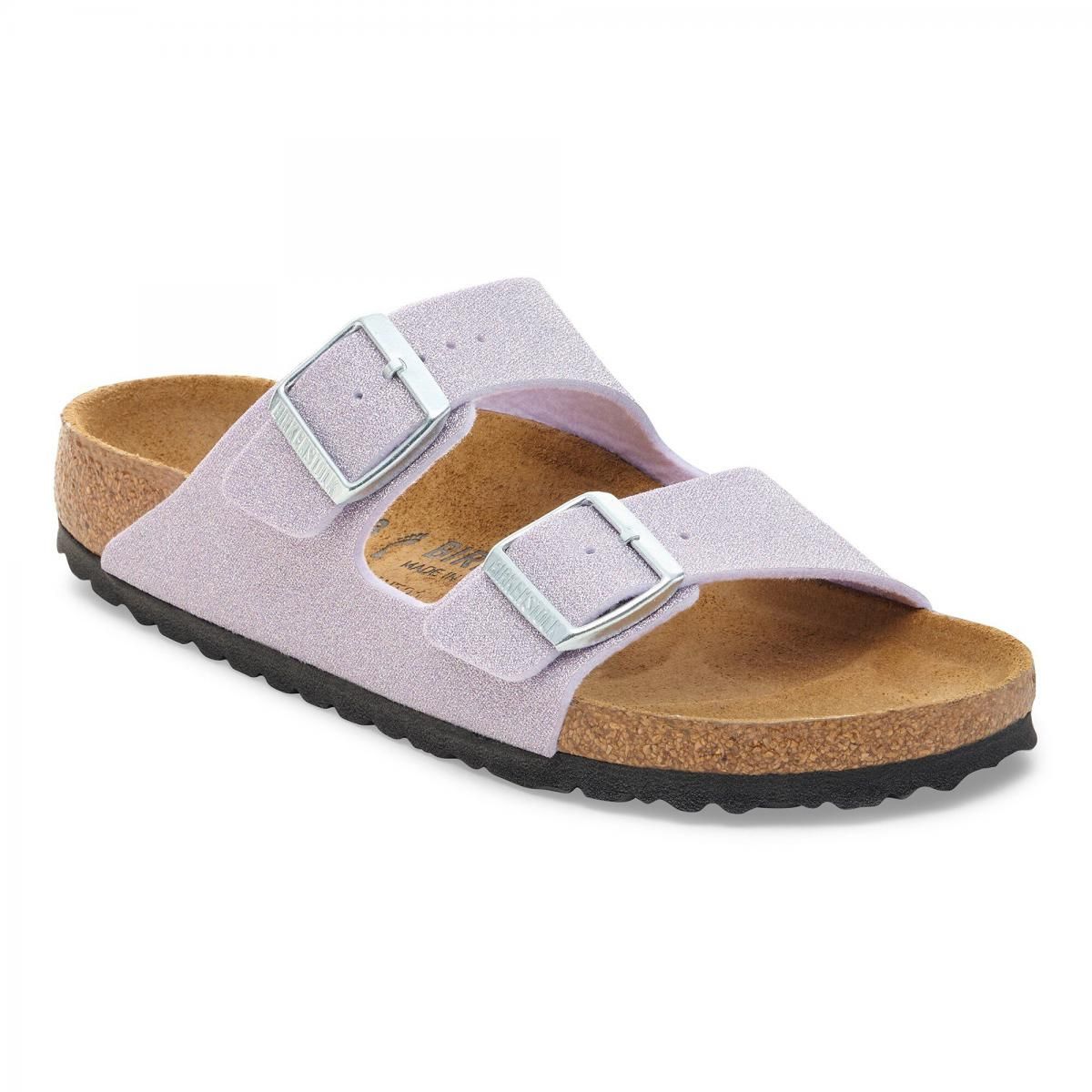 버켄스탁 글리터 스트랩 슬라이드 샌들 Arizona BS Synthetik 1030163/1030164 SHINY GLITTER FADED PURPLE - 상세 이미지 2