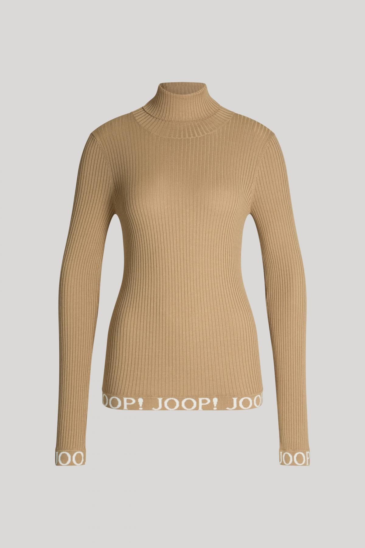 윱 베이직 하이넥 골지 니트 베이지 30048384-10009637-268 ONE COLOR - 메인 이미지