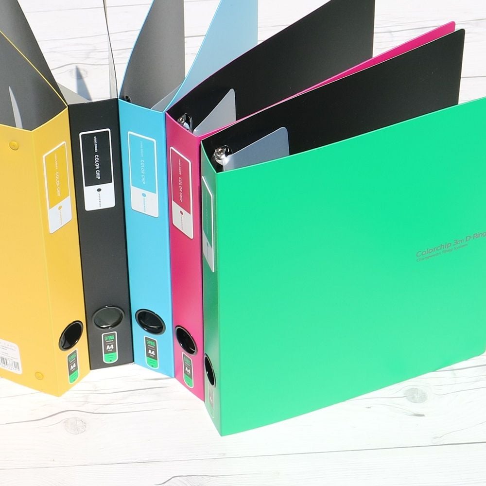 청운 Color Chip A4 3공 d링 3cm PP바인더 5개 - 상품 이미지