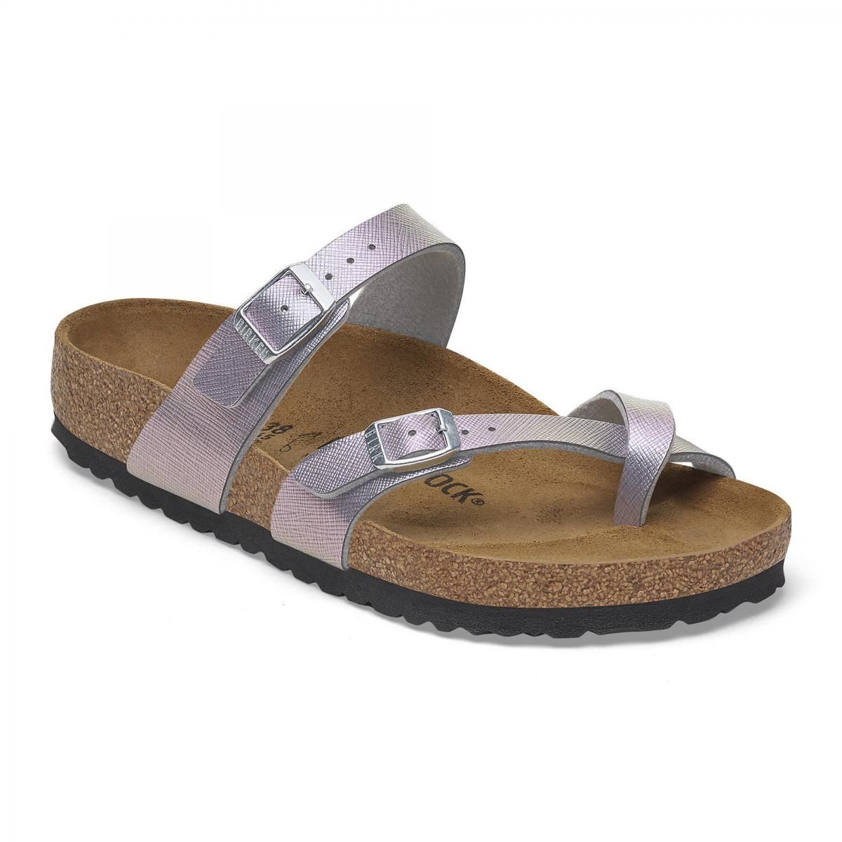 버켄스탁 아이코닉 스트랩 샌들 Mayari BirkoFlor 엠보싱 1029285/1029320 SAFFIANO IRIDESCENT VIOLA - 상세 이미지 2