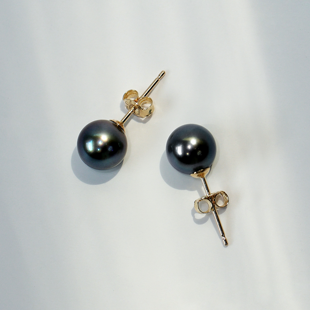 14K 18K 아코야 해수 흑진주귀걸이 7mm 8mm AAA+(감정서 포함) - 상세 이미지 2