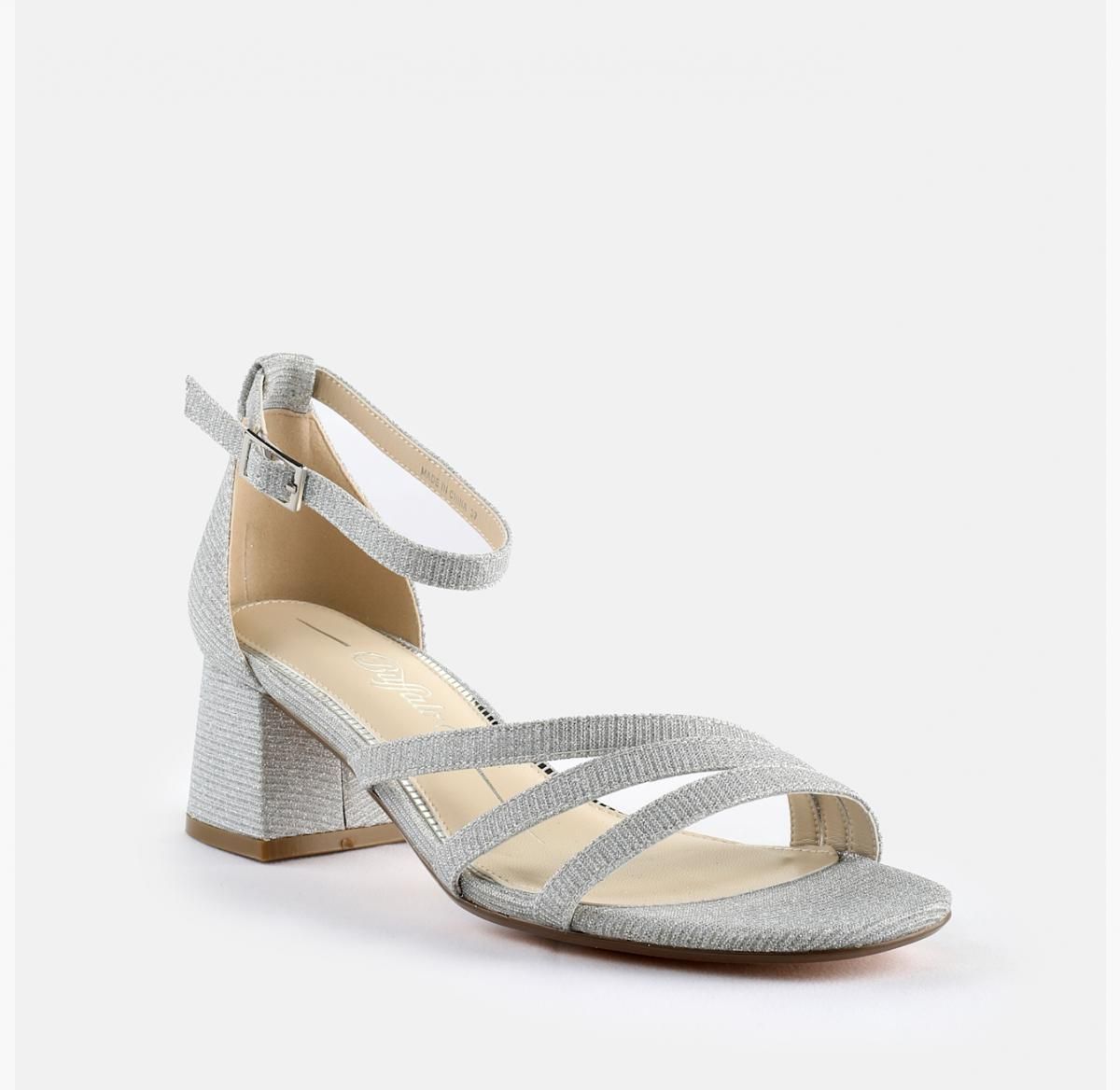 버팔로 글리터 실버 스트랩 샌들 5cm 블록힐 메모리폼 02377049 SILBER - 상세 이미지 2