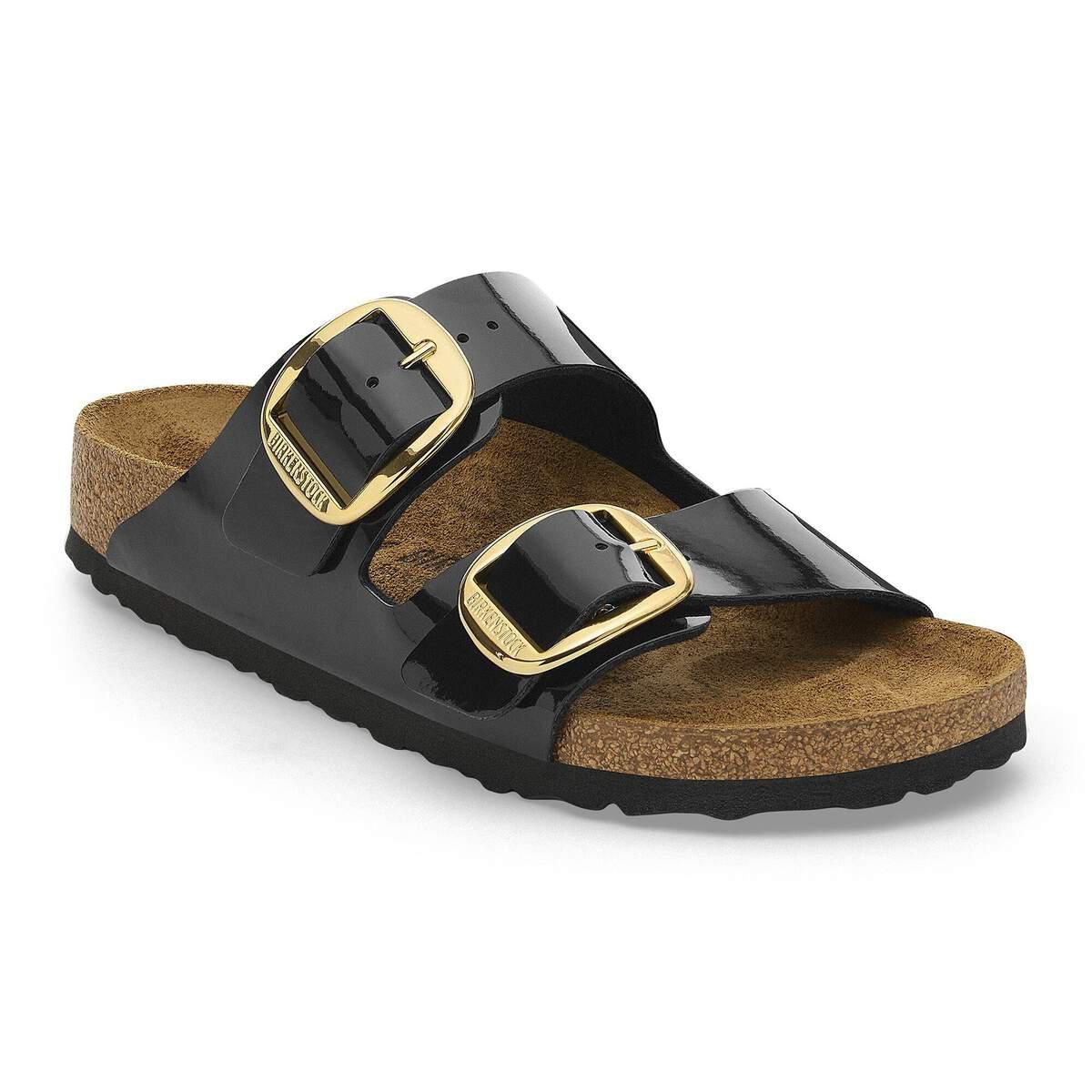 버켄스탁 애리조나 빅 버클 버코 플로어 페이턴트 샌들 1027903/1027918 PATENT BLACK/GOLD - 상세 이미지 2