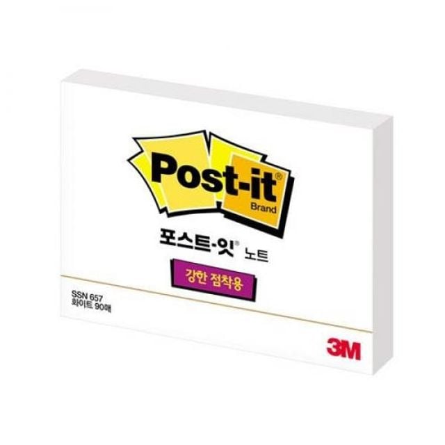 3M 포스트잇 강한 점착용 657SSN 화이트 5개 - 상품 이미지