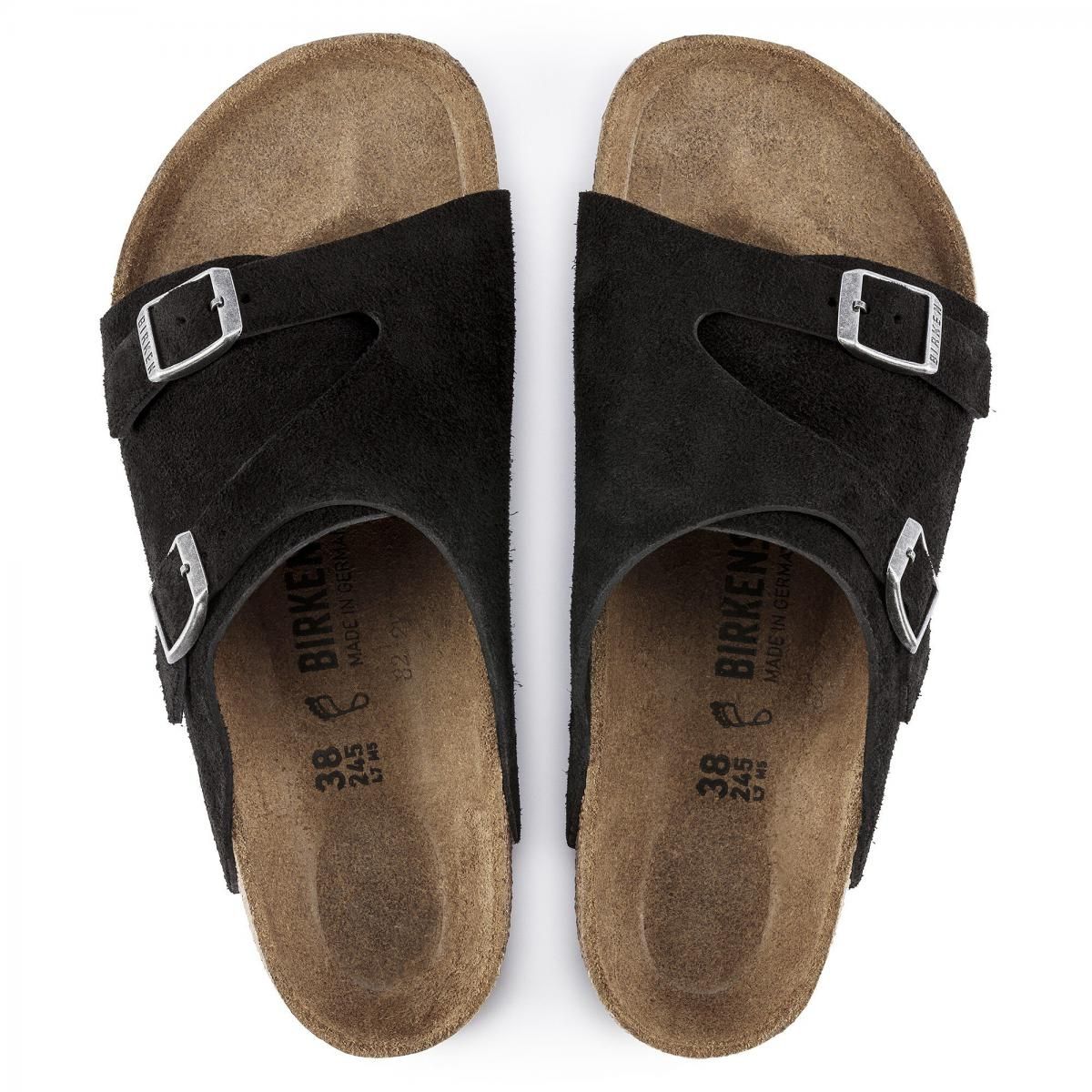 버켄스탁 프리미엄 스웨이드 스트랩 샌들 Zrich Suede Leather 1025045/1025060 SCHWARZ - 상세 이미지 4