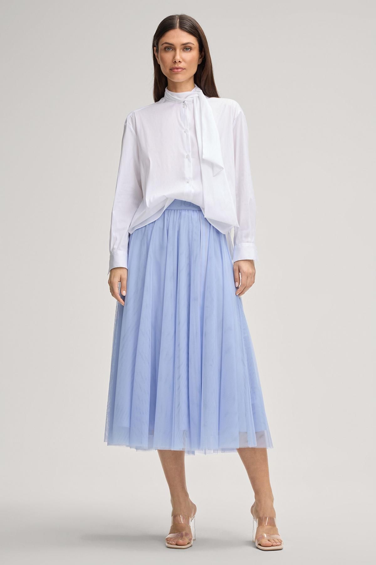 윱 스카이블루 레이어드 튤 롱 스커트 30046657-10012868-431 ONE COLOR - 상세 이미지 3
