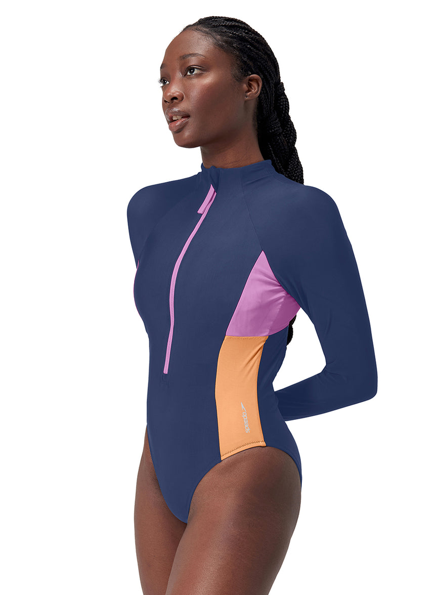 스피도 Long Sleeve Zip Colorblock One Piece - 메인 이미지