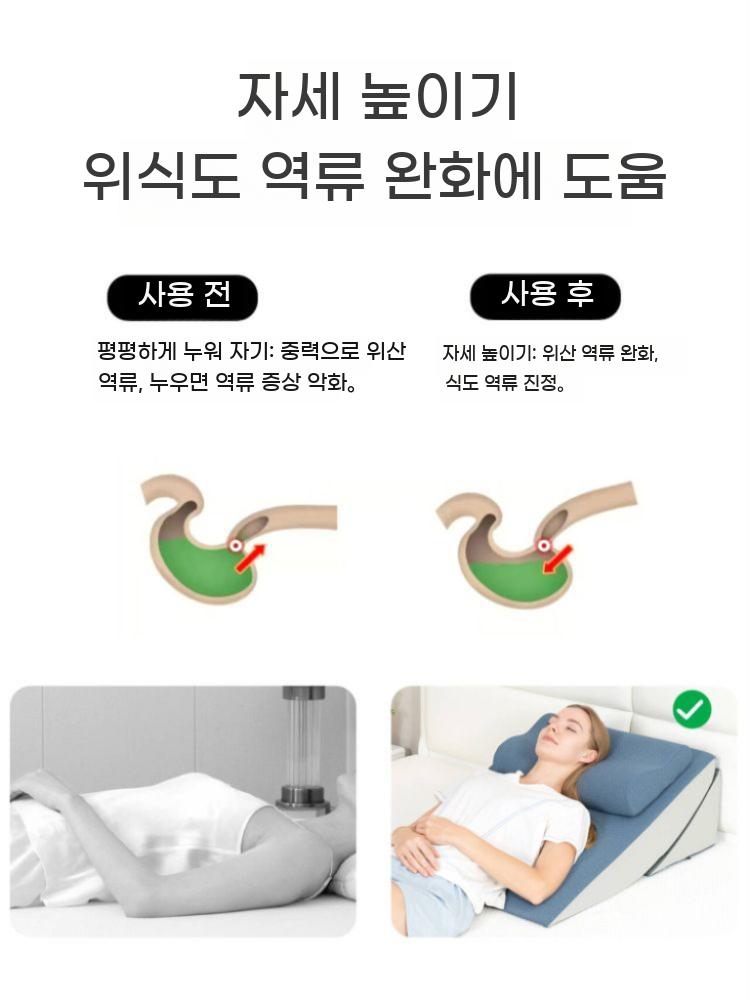 삼각 등받이 쿠션 상체 역류방지 베개 경사 침대 매트리스 등쿠션 - 상세 이미지 3