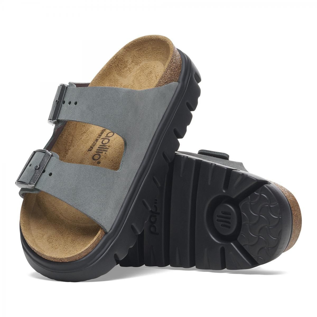 파필리오 스웨이드 플랫폼 벨크로 스트랩 샌들 1029150 BASALT GRAY/ BLACK - 상세 이미지 5
