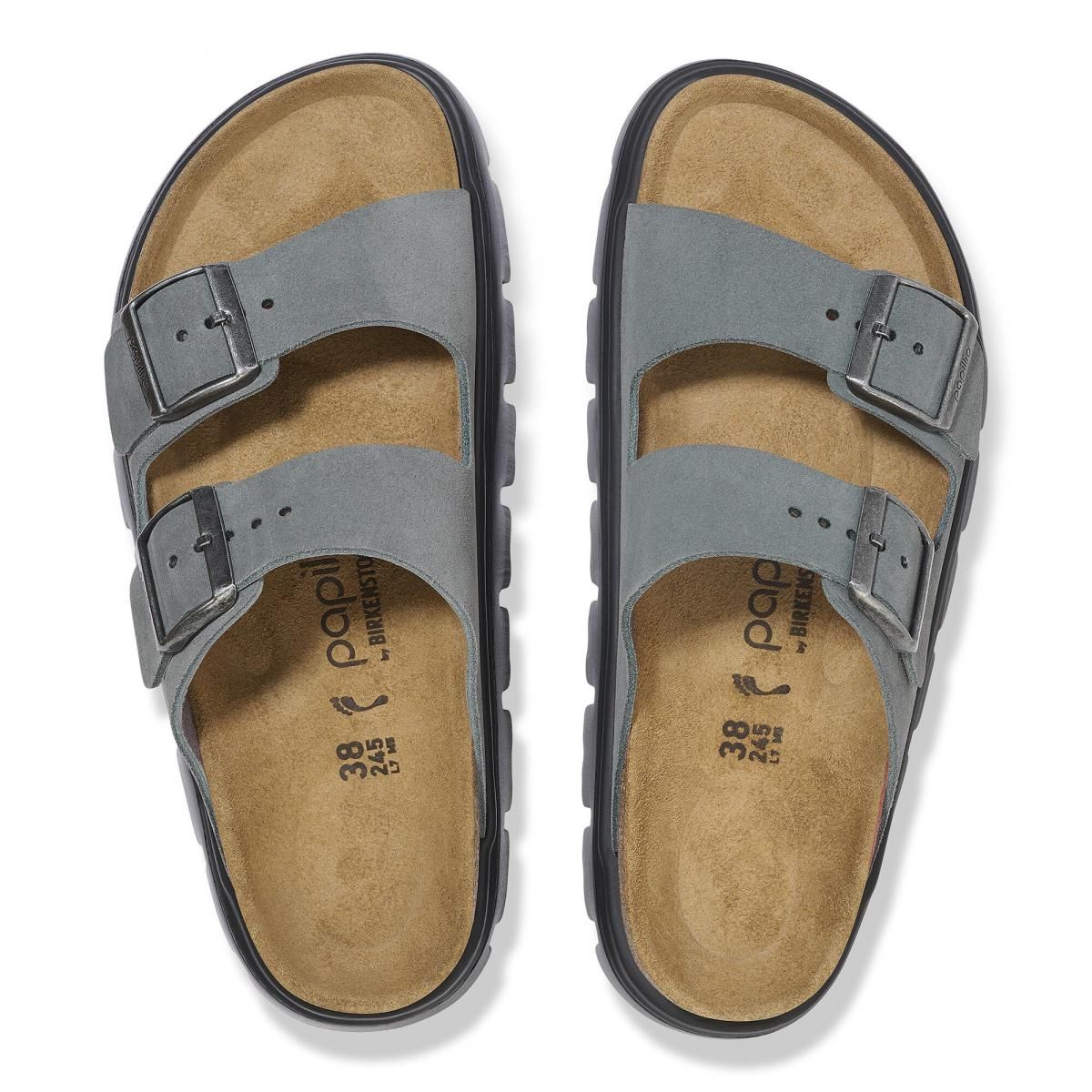 파필리오 스웨이드 플랫폼 벨크로 스트랩 샌들 1029150 BASALT GRAY/ BLACK 이미지 6