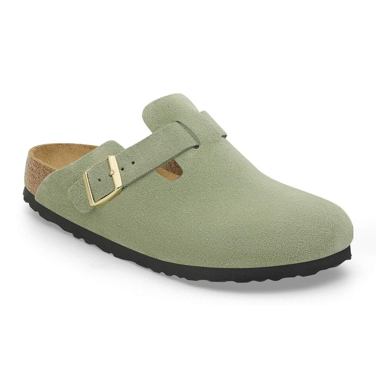 버켄스탁 보스턴 소프트 풋베드 스웨이드 레더 클로그 1027950/1027934 GREEN TEA - 상세 이미지 2