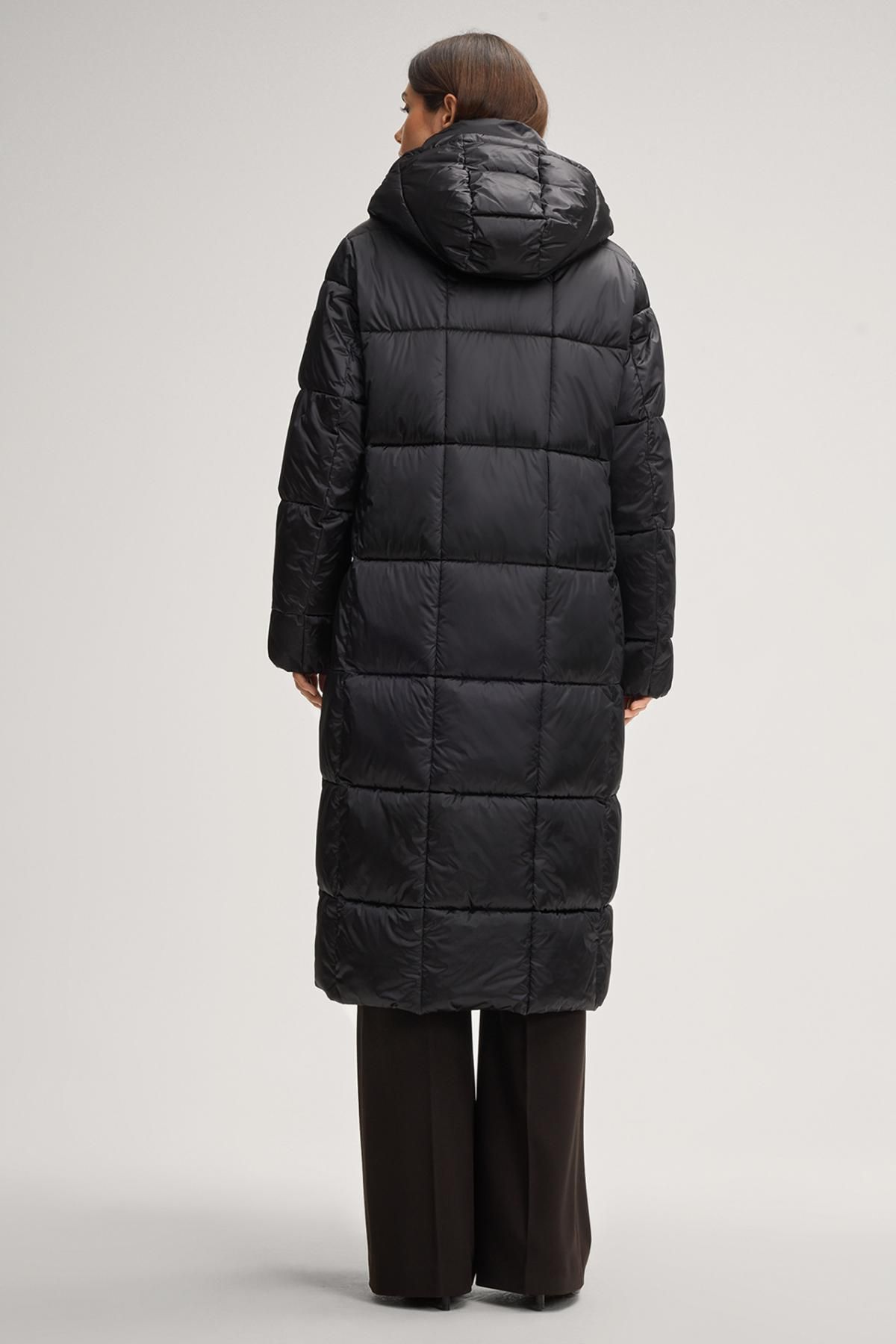 윱 블랙 후드 롱 패딩 코트 30048863-10020265-001 ONE COLOR - 상세 이미지 5