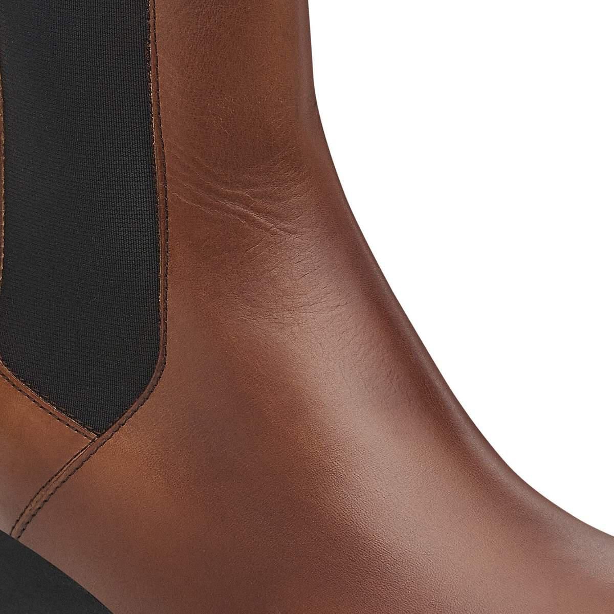 파필리오 에바 슬립온 천연가죽 웨지 앵클부츠 1028385 BLACK/COGNAC - 상세 이미지 5
