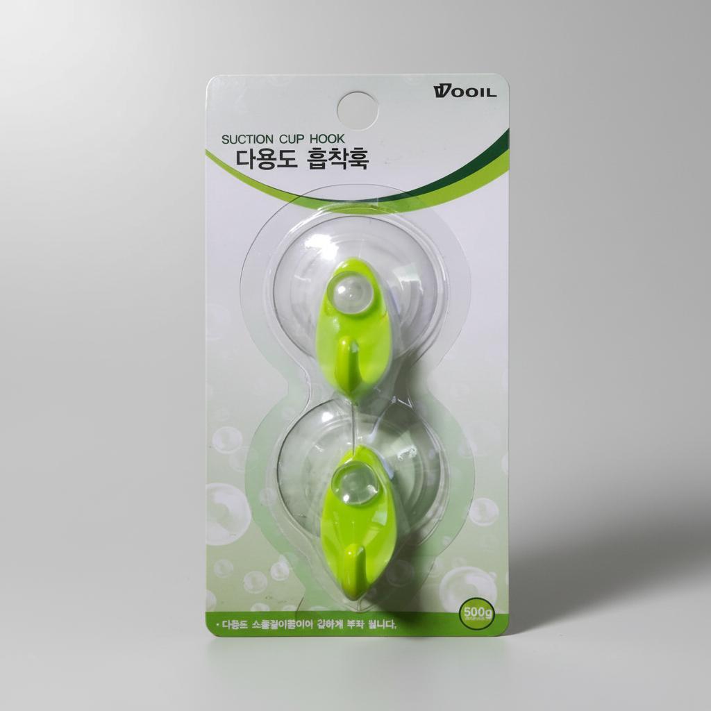 플라스틱고리 흡착 후크행거 2P - 상품 이미지