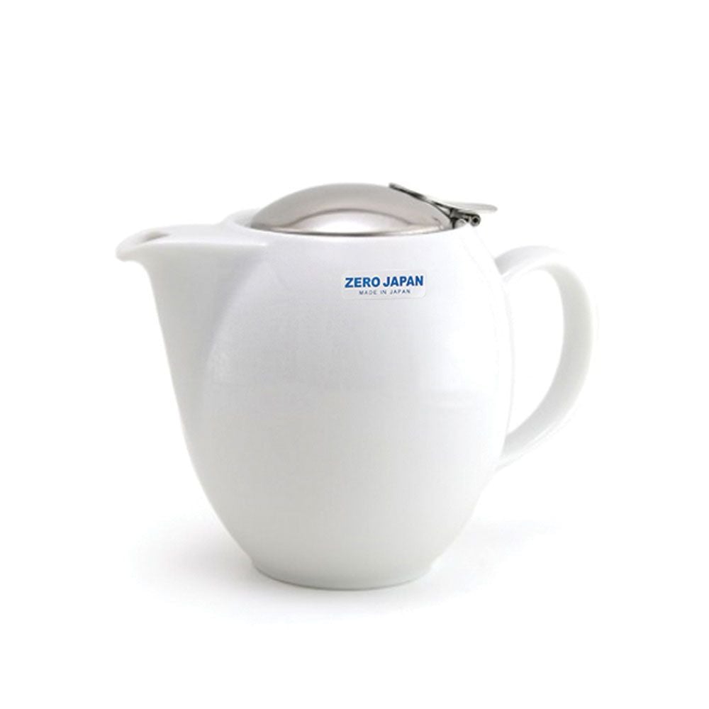 제로재팬 도자기 라운드 티포트 580ml 화이트 티팟 - 메인 이미지
