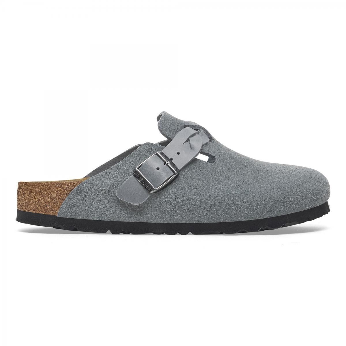 버켄스탁 프리미엄 스웨이드 브레이드 뮬 Boston 1029114/1029086 BASALT GRAY - 상품 이미지