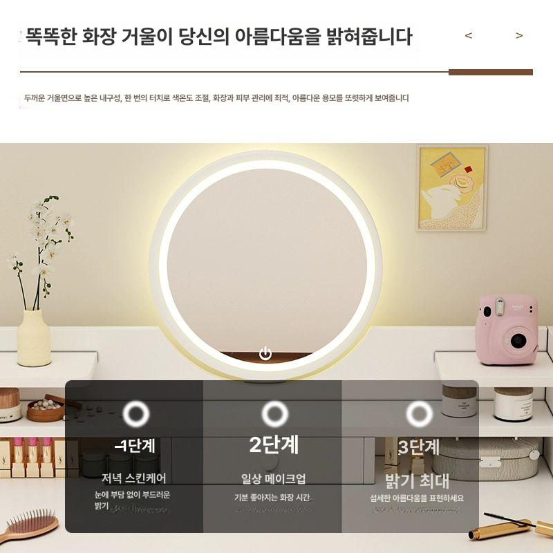 미니 화장대 메이크업 테이블 거울 원룸 침실 공주 화장대 - 상세 이미지 2