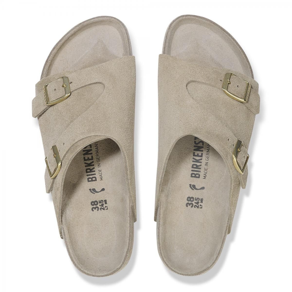 버켄스탁 프리미엄 스웨이드 스트랩 샌들 취리히 1029960/1015578 ALLOVER TAUPE 이미지 6