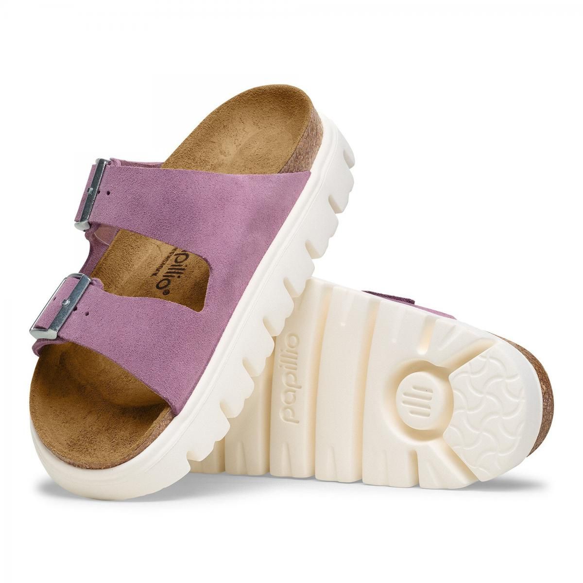 파필리오 플랫폼 벨벳 스트랩 샌들 Arizona Platform Suede Leather 1030582 MAUVE - 상세 이미지 3