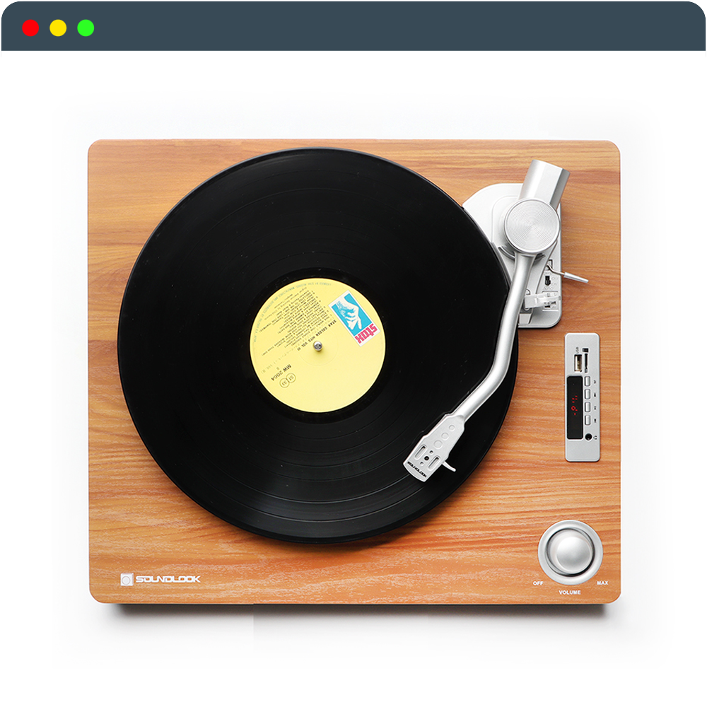 LP 감상 턴테이블 플레이어 블루투스 스피커 20W 고출력 사운드룩 SLT-2030PRO - 상품 이미지