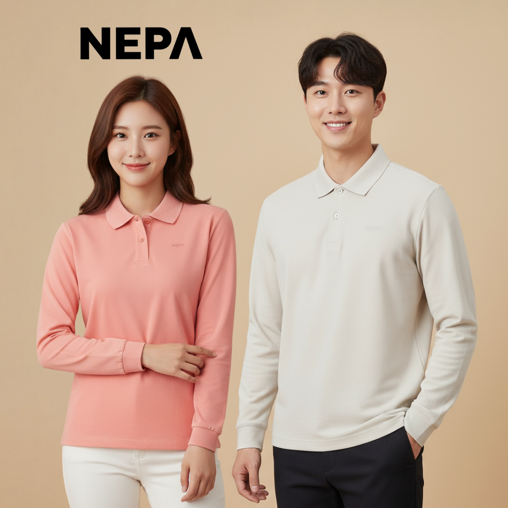네파 티셔츠 폴로 남자 여자 긴팔 카라 티셔츠 등산복 상의 - 상품 이미지