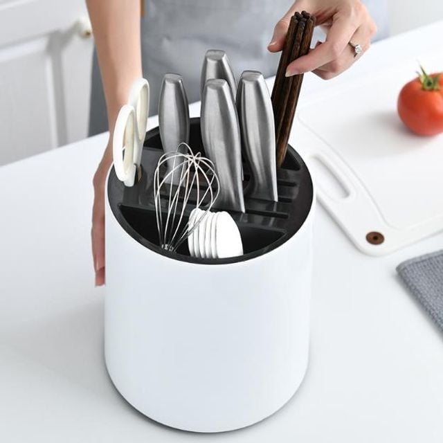 키밍 회전 칼꽂이 물빠짐 주방 칼블럭 수저통 - 메인 이미지