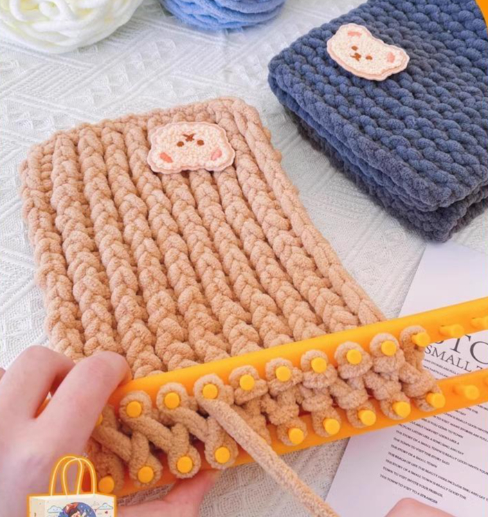 네트공예 DIY 코바늘 공예 뜨기 만들기 가방만들기 오프화이트 4개+스틱 니들 - 상품 이미지