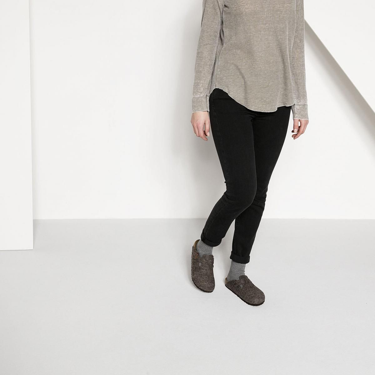 버켄스탁 프리미엄 울펠트 스트랩 클로그 슬리퍼 Boston Wool 0160581/0160583 CACAO - 상세 이미지 3