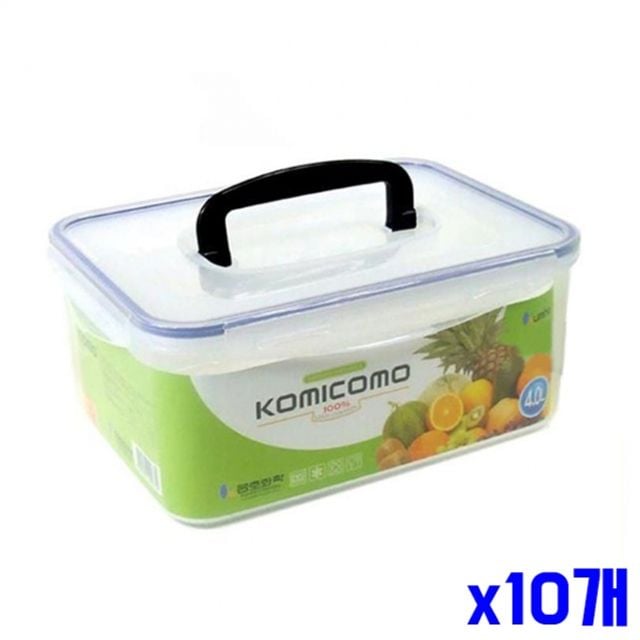 핸들손잡이 사각밀폐용가 4L x10개 - 메인 이미지