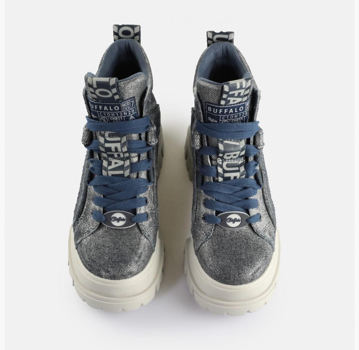 버팔로 비건 데님 플랫폼 앵클부츠 Aspha NC MID 02377100 BLAU/SILBER - 상세 이미지 2