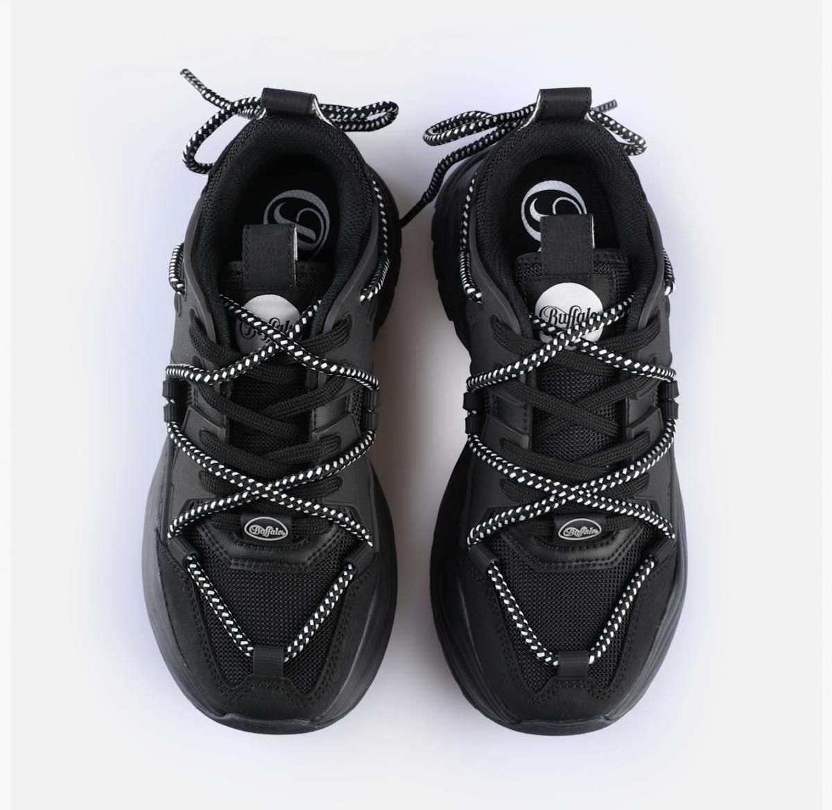 버팔로 청키 플랫폼 블랙 스니커즈 Triplet Lace BS 02278001 SCHWARZ - 상세 이미지 3
