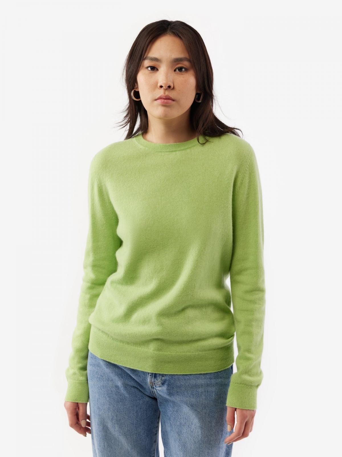 고비캐시미어 베이직 라운드넥 캐시미어 스웨터 KW040797-1461S0000-002E JADE LIMETTE - 상세 이미지 2