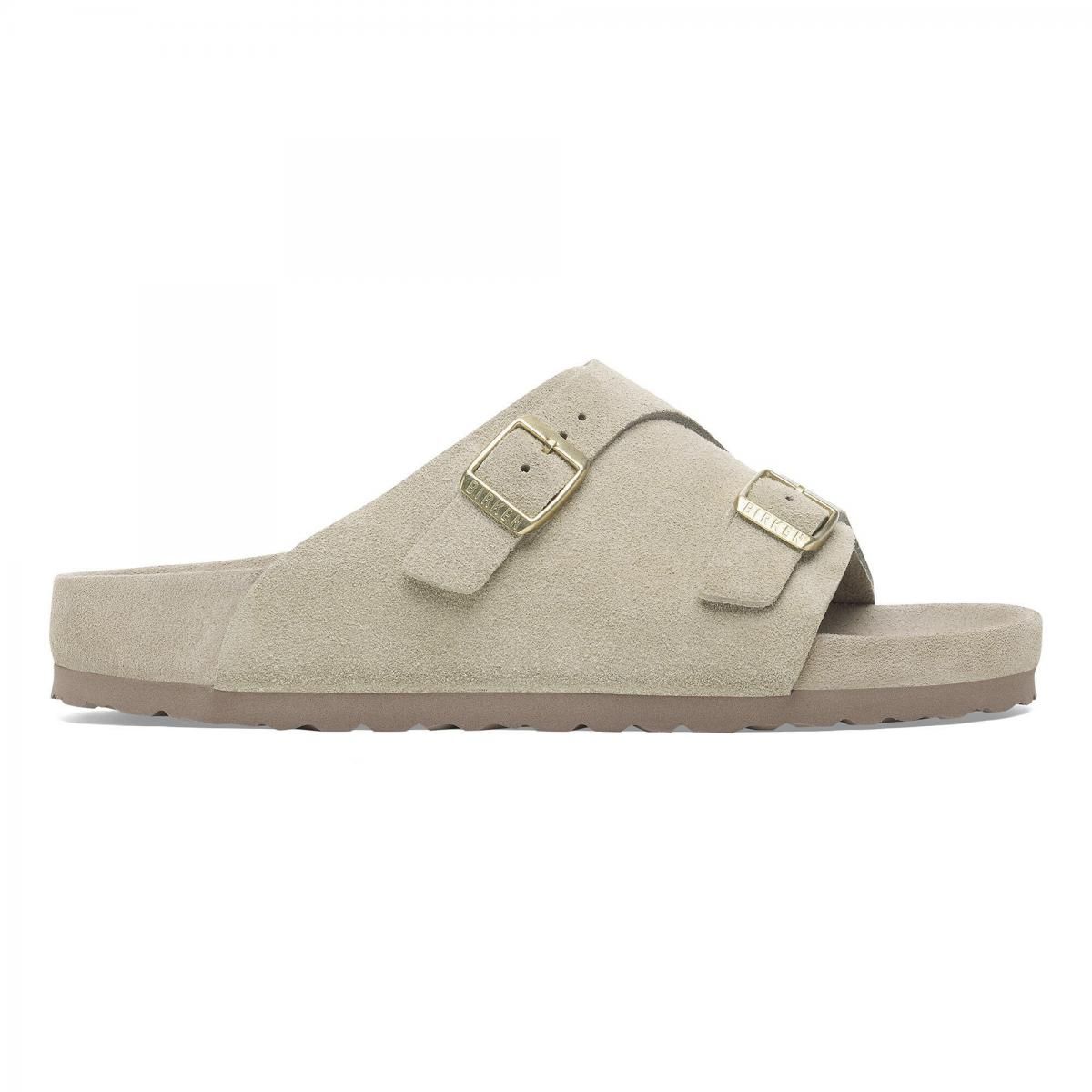 버켄스탁 프리미엄 스웨이드 스트랩 샌들 취리히 1029960/1015578 ALLOVER TAUPE - 상품 이미지